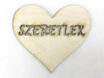  Natúr fa - "Szeretlek" szív 7x8cm