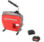 Rothenberger Masina de desfundat tevi cu acumulator Rothenberger R600 VarioClean 18 V | 20 - 150 mm | 60 m | Fara perii de carbon | 1 x 8 Ah acumulator + incarcator | In Rocase (1000003372)