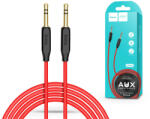 HOCO UPA11 Aux Audio Cable - 3, 5 - 3, 5 mm jack audio kábel 1 m-es vezetékkel - fekete/piros (HOC0134)