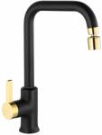 Rea Baterie bucatarie cu pipa inalta Rea Polo negru - auriu (5902557369010)