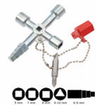 BGS Technic 9-9416 kapcsolószekrény (karbantartó) kulcs + 2 db adapter (9-9416) - praktikuskft