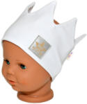 Baby Nellys Mână Realizat Bumbac bandă pentru cap - cu două straturi, coroană - alb, 1-3roky