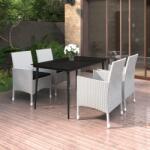 vidaXL Set mobilier de grădină cu perne 5 piese poliratan & sticlă (3099747)