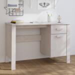 vidaXL Birou „HAMAR, alb, 113x50x75 cm, lemn masiv de pin (340461)