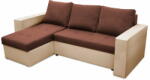 Bedora Coltar Extensibil Bedora Toledo 226x145x79 cm, lada de depozitare, reversibil, textil, piele ecologica, bej, maro