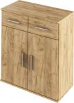 Mobikon Comoda 2 usi 2 sertare mdf maro stejar artisan Resita 70.6x35x79.5 cm (0000263135) Comoda