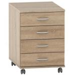 Mobikon Comoda, 4 sertare, pal stejar sonoma, Tempo, 43x60x61 cm (0000108081) Comoda
