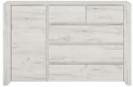 Mobikon Comoda 1 usa 5 sertare pal alb craft Angel 118.7x40.2x76.5 cm (0000107268) Comoda