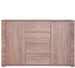 Mobikon Comoda 2 usi 4 sertare mdf maro stejar sonoma Grand 140x96x39 cm (0000062665) Comoda