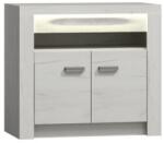Mobikon Comoda 2 usi din pal frasin alb Infinity 96x42x73 cm (0000108490) Comoda