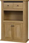 Mobikon Comoda 2 usi 2 sertare mdf maro stejar Grand Leon 85x40x130 cm (0000264778) Comoda