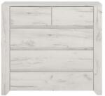 Mobikon Comoda 5 sertare din pal alb craft Angel 84x40x77 cm (0000107271) Comoda