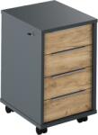 Mobikon Comoda 3 sertare mdf grafit stejar artisan Rioma 43x48x66.7 cm (0000281260) Comoda