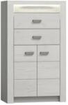 Mobikon Comoda 2 usi 2 sertare din pal frasin alb Infinity 76x42x127 cm (0000108486) Comoda