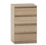 Mobikon Comoda cu 4 sertare din mdf maro stejar sonoma Hany 60x49x95.4 cm (0000281039) Comoda