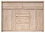 Mobikon Comoda 5 sertare 2 usi din pal melaminat stejar sonoma Norty 127x40x92 cm (0000147839) Comoda