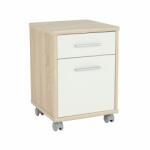 Mobikon Comoda, 1 usa, 1 sertar, pal stejar sonoma alb, Johan, 39x40.5x55 cm (0000278025) Comoda