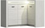 Mobikon Comoda de colt din pal alb frasin Infinity 131x42x103.5 cm (0000108495) Comoda