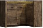 Mobikon Comoda de colt din pal maro frasin inchis Infinity 131x42x103.5 cm (0000108439) Comoda