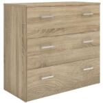 Mobikon Comoda, 3 sertare, din pal maro stejar sonoma, Garbo, 74x36x70 cm (0000106625) Comoda