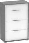 Mobikon Comoda, cu 3 sertare din mdf grafit alb, RASK, 75x38x112 cm (0000281259) Comoda