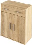 Mobikon Comoda 2 usi 2 sertare mdf natur stejar sonoma Resita 70.6x35x79.5 cm (0000263136) Comoda