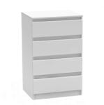 Mobikon Comoda cu 4 sertare din mdf alb Hany 60x49x95.4 cm (0000281036) Comoda