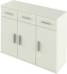 Mobikon Comoda 3 usi 3 sertare mdf alb Resita 105x35x79.5 cm (0000263137) Comoda