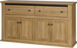 Mobikon Comoda 4 usi 2 sertare mdf maro stejar Grand Leon 160x45x87 cm (0000264772) Comoda