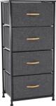 Mobikon Comoda cu 4 sertare din textil negru gri inchis PALMERA 45x30x95 cm (0000278291) Comoda