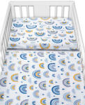 Baby Nellys 2-dílné lenjerie de pat din bumbac - Curcubeu, albastru - tulimi - 85,81 RON Lenjerii de pat bebelusi‎, patura bebelusi