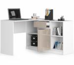 AKORD Sarok íróasztal 120x126cm fehér, magasfényű kapucsínó, jobbos kivitel (OP0LZESCAPUPOL)