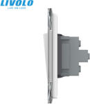 LIVOLO Intrerupator mecanic cap scara 4 posturi cu rama sticla 6 7 M Livolo (VL-4FCMKS-2WP/1WP-P9E)