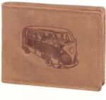 Baaron Busz mintás barna férfi bőr pénztárca (2256 Bus Tan)