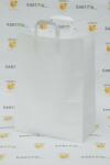 Szidibox Karton Papírtáska szalagfüles, papírszatyor 32x41+12cm fehér (SZID-00867)