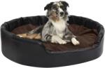 vidaXL Pat pentru câini, negru/maro, 99x89x21 cm, pluș/piele ecologică (171260) - vidaxl