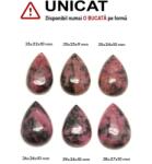  Pandantiv Rodonit Naturala cu Gaura - Picatura - 35-39 x 22-27 x 9-10 mm - 1 Buc