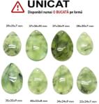  Pandantiv Prehnit cu Epidot Natural cu Gaura - Picatura - 28-40 x 20-26 x 7-10 mm - 1 Buc