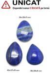  Pandantiv Lapis Lazuli forma mar 26x19x19 mm - Reflexii aurii discrete pentru cadou elegant si memorabil - 1 Buc