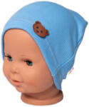 Baby Nellys Pălărie cu coaste ursuleț - albastru