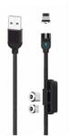 XO NB128 mágneses adatkábel (Fekete) - 3 az 1-ben csatlakozó