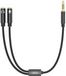 XO NB-R197 2 az 1-ben 3, 5 mm-es jack adapter - mikrofon + hangkimenet (Fekete)