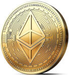 Moneda de colectie Moneda crypto pentru colectionari, GMO, Ethereum ETH, aurie (C996) Moneda