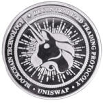 Moneda de colectie Moneda crypto pentru colectionari, GMO, Uniswap UNI, argintie (C1068) Moneda
