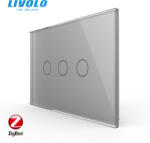 Livolo Intrerupator tactil Livolo triplu protocol ZIGBEE standard italian serie noua (VL-FC3Z-3G-P903-3I)