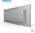 LIVOLO Intrerupator mecanic cap scara 4 posturi cu rama sticla 6 7 M Livolo (VL-4FCMKS-2IP/1IP-P9E)