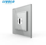 LIVOLO Priza simpla mare HDMI cu panou din sticla Livolo (VL-FCHD-2IP-VL-P7E)