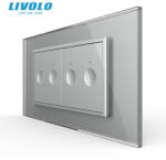 LIVOLO Intrerupator tactil dublu + Intrerupator tactil dublu, 4M, cu rama sticla Livolo (VL-2FC2-2IP-P9E)