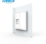 LIVOLO Priza simpla telefon cu panou sticla crystal Livolo (VL-FCTP-1WP-P7E)