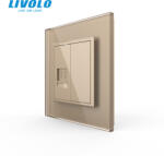 LIVOLO Priza simpla telefon cu panou sticla crystal Livolo (VL-FCTP-1AP-P7E)